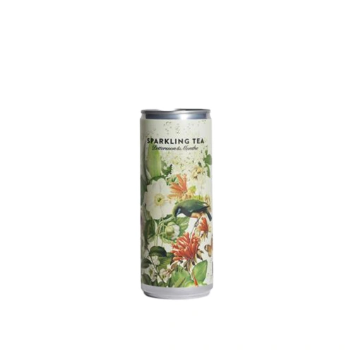 Té verde con ruibarbo espumoso: frescura botánica al final de una comida