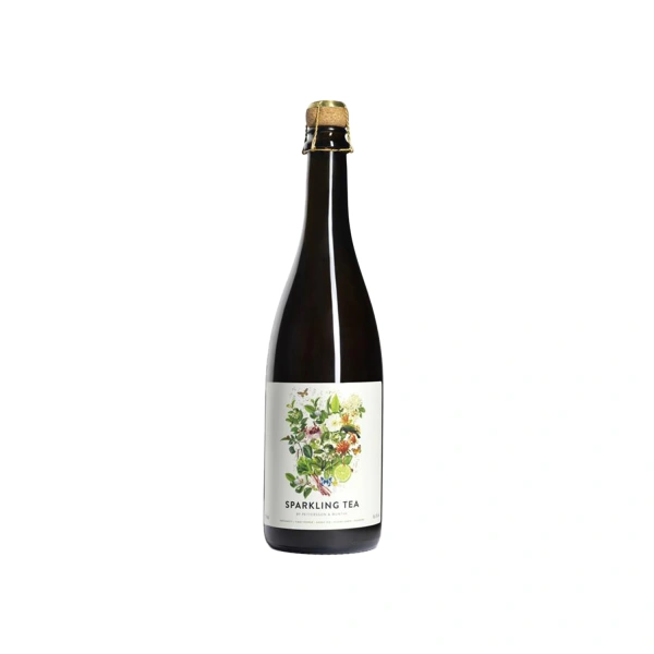 Thé vert pétillant à la rhubarbe : Sans alcool et stimulant digestif