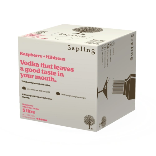 Vodka Sapling de frambuesa en bolsa en caja de 5 litros